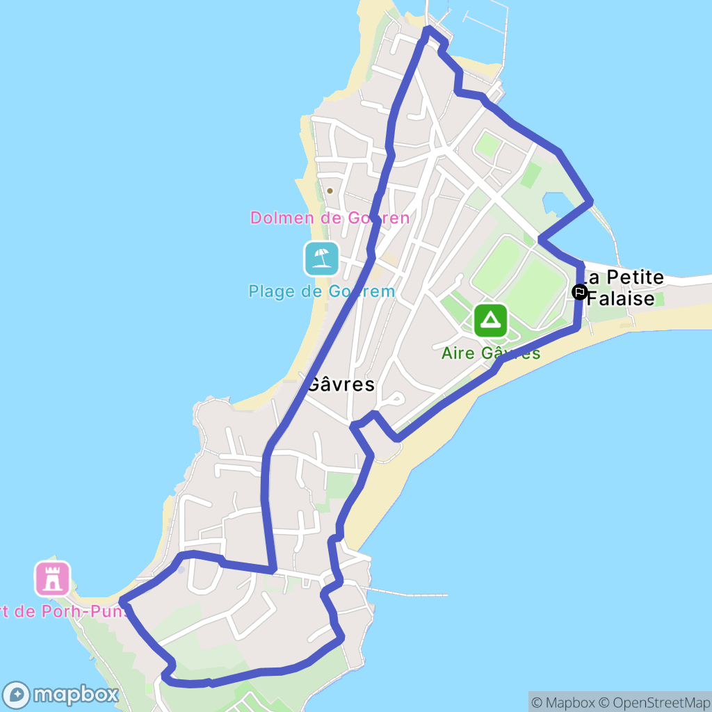 Gâvres : carte du parcours de randonnée - France