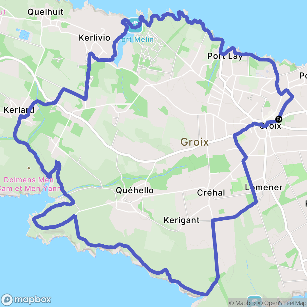 Groix : carte du parcours de randonnée - France