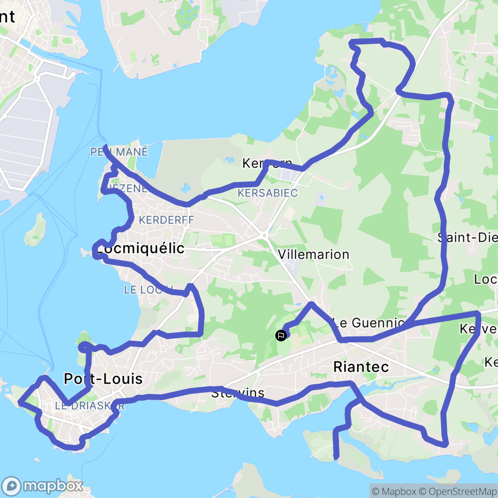 Riantec : carte du parcours de randonnée - France
