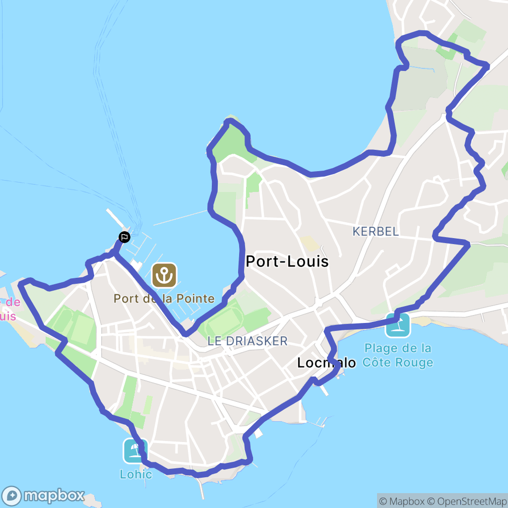 Port-Louis : carte du parcours de randonnée - France