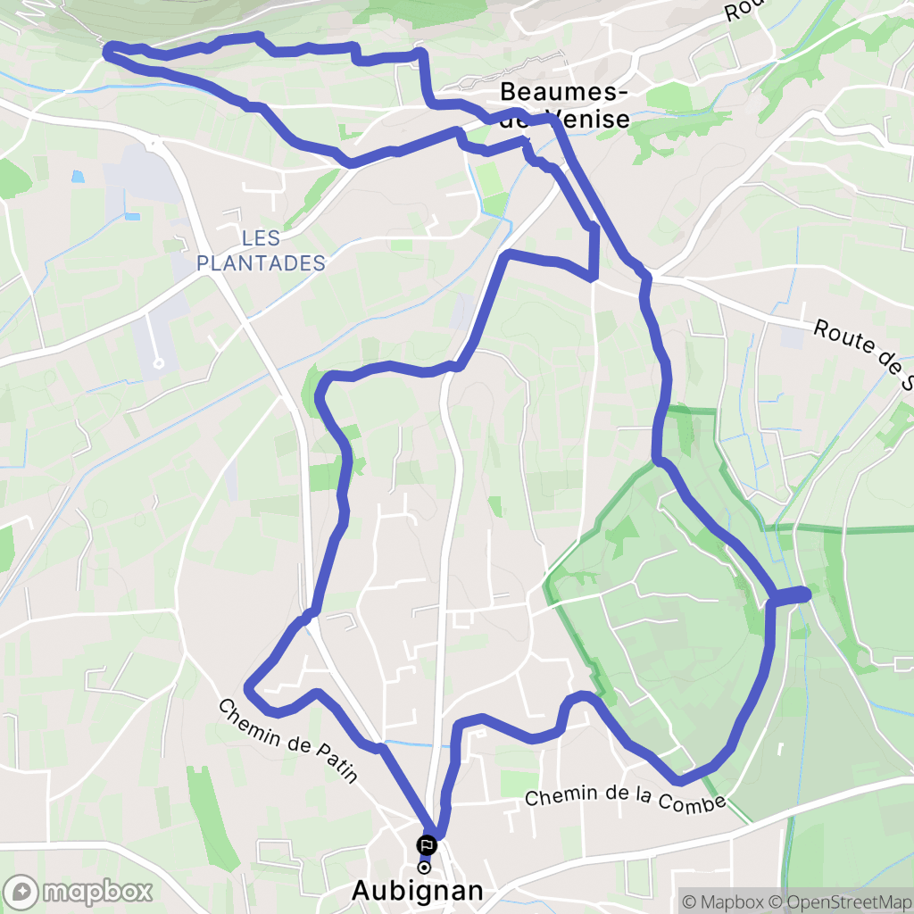 Aubignan : carte du parcours de randonnée - France