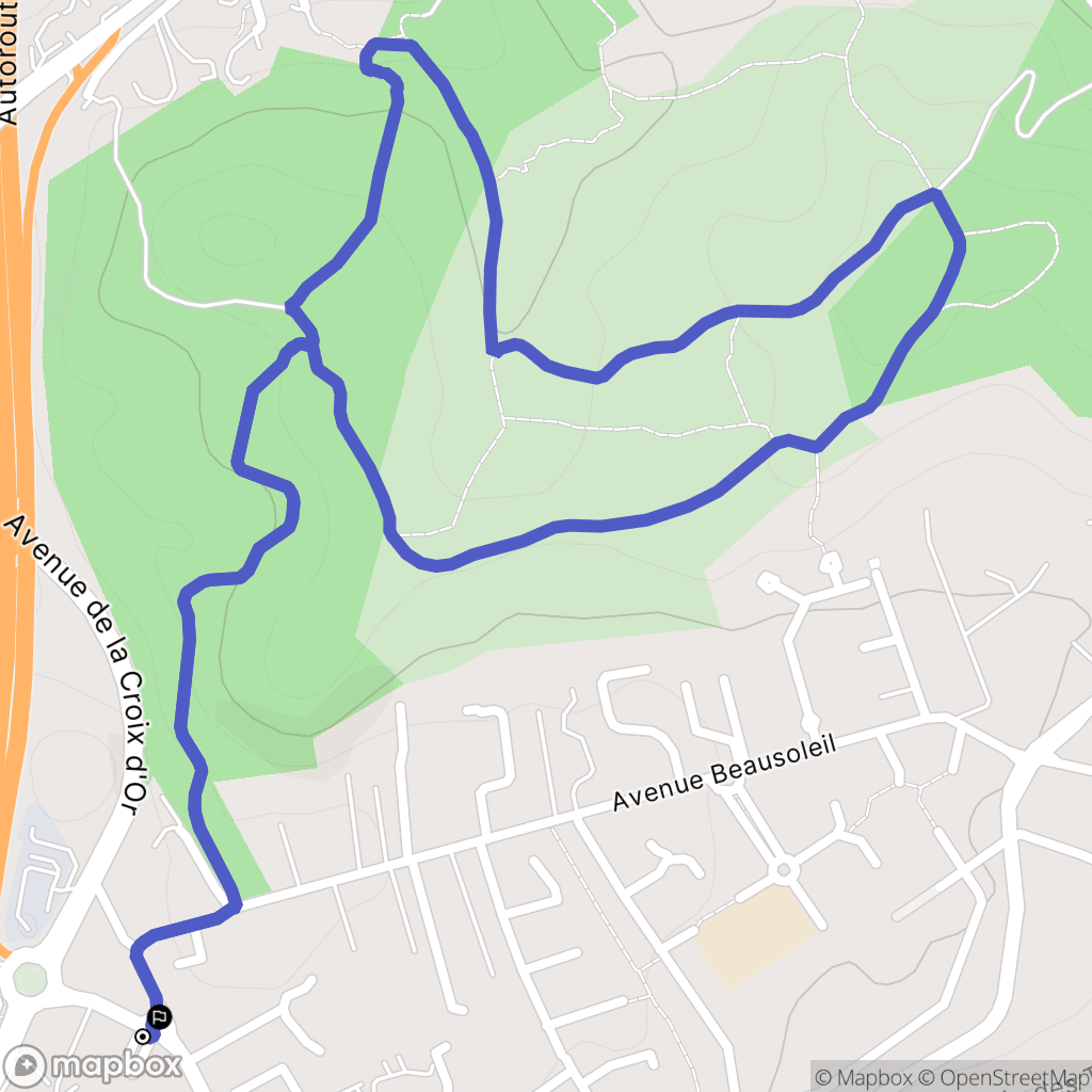 Bouc-Bel-Air : carte du parcours de randonnée - France