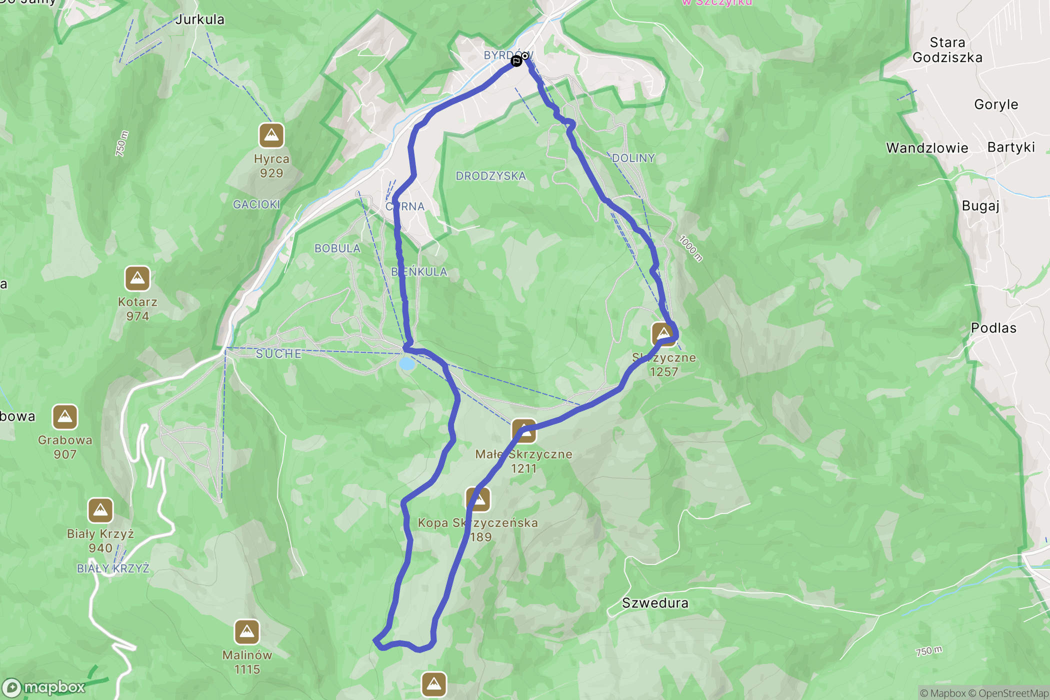 Szczyrk: mapa trasy - Poland
