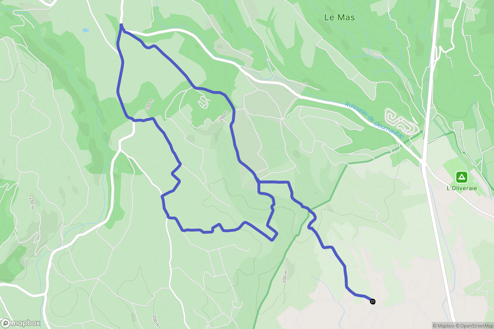 Laurens : carte du parcours de randonnée - France