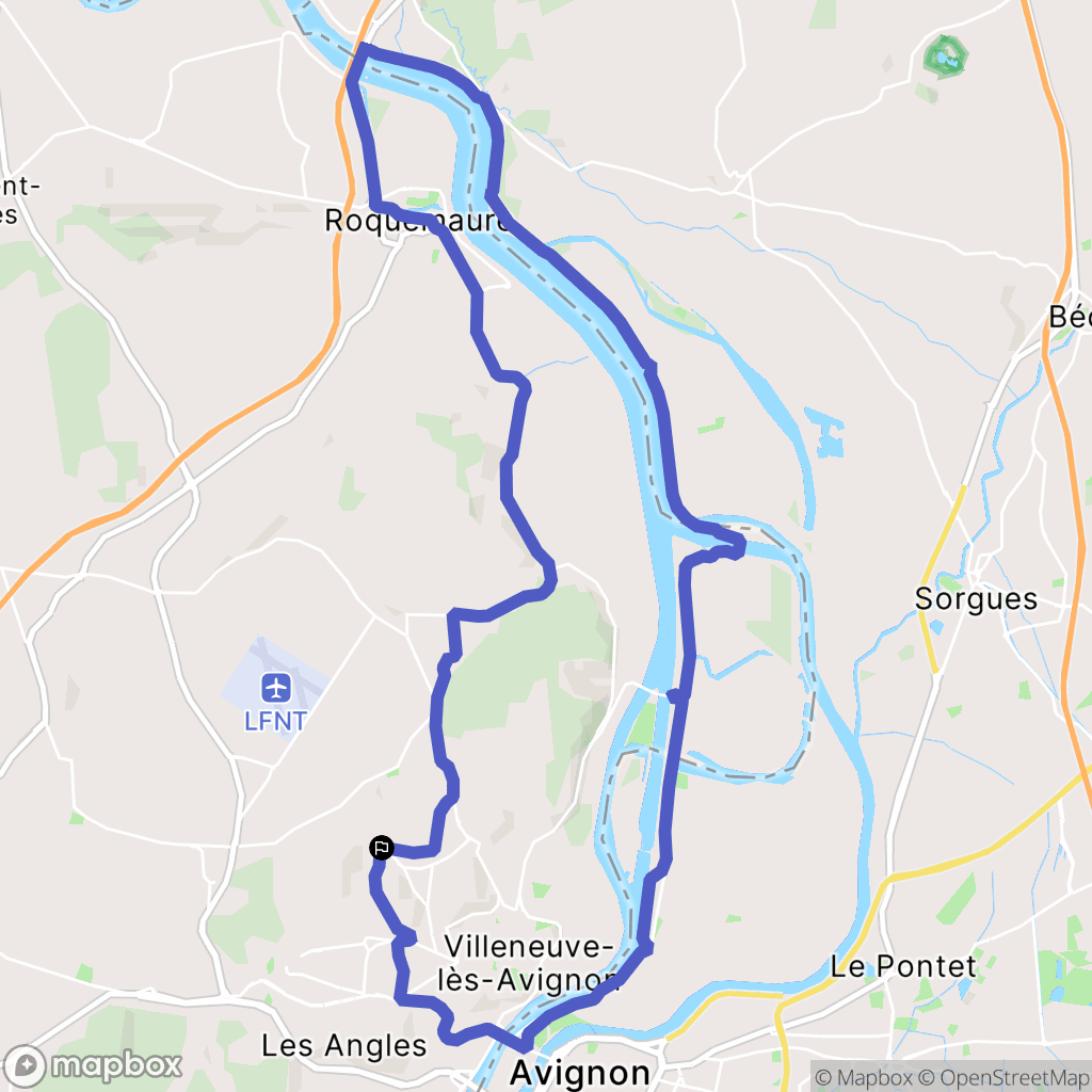 Villeneuve-lès-Avignon : carte du parcours de randonnée - France