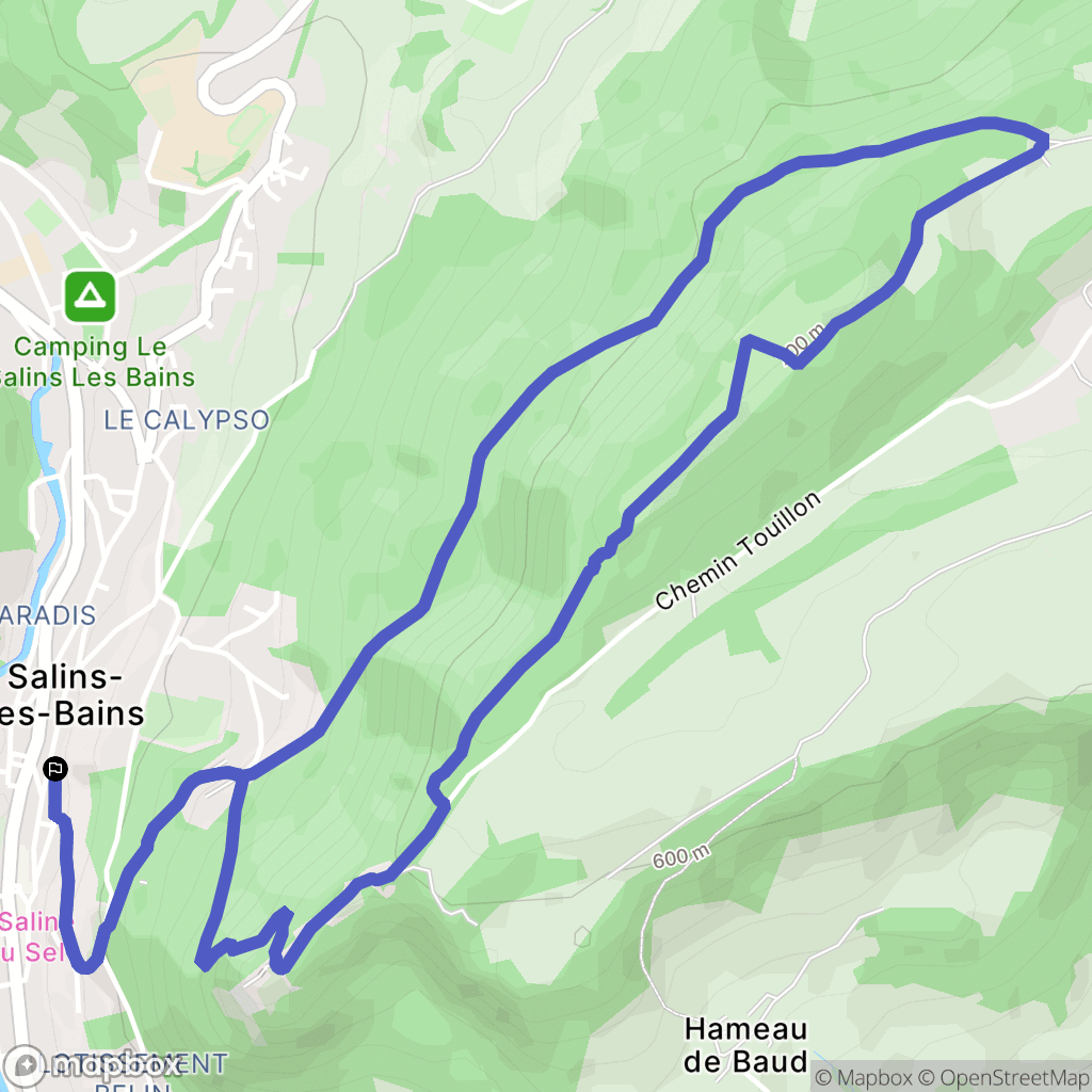 Salins-les-Bains : carte du parcours de randonnée - France