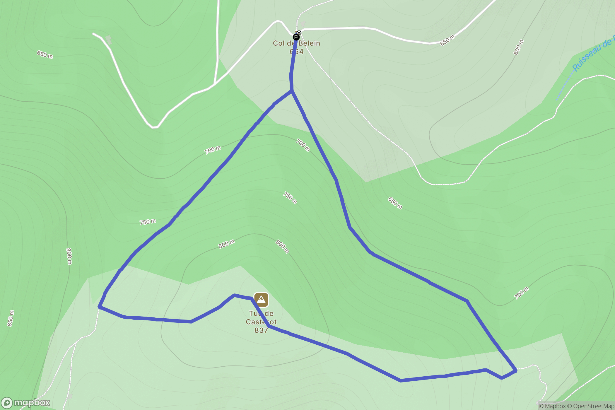 Montégut-en-Couserans : carte du parcours de randonnée - France