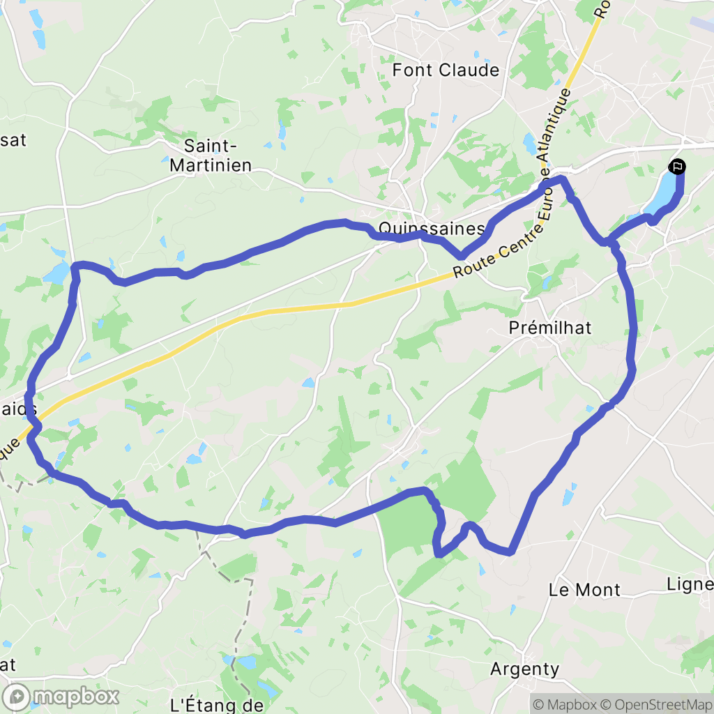 Prémilhat : carte du parcours de randonnée - France