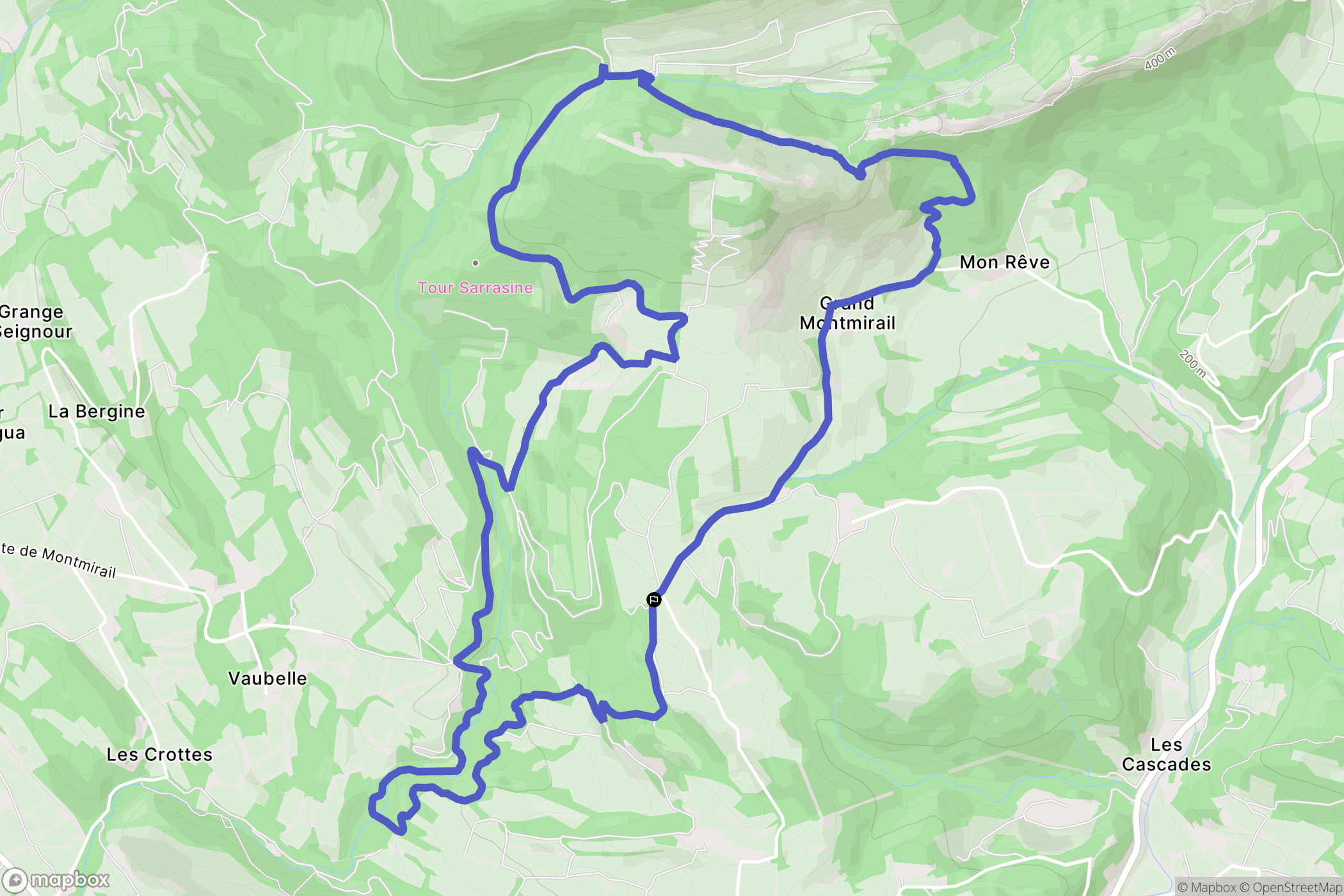Beaumes-de-Venise : carte du parcours de randonnée - France