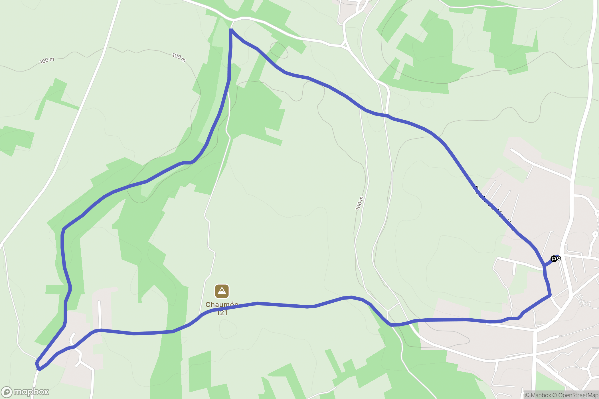 Brie : carte du parcours de randonnée - France