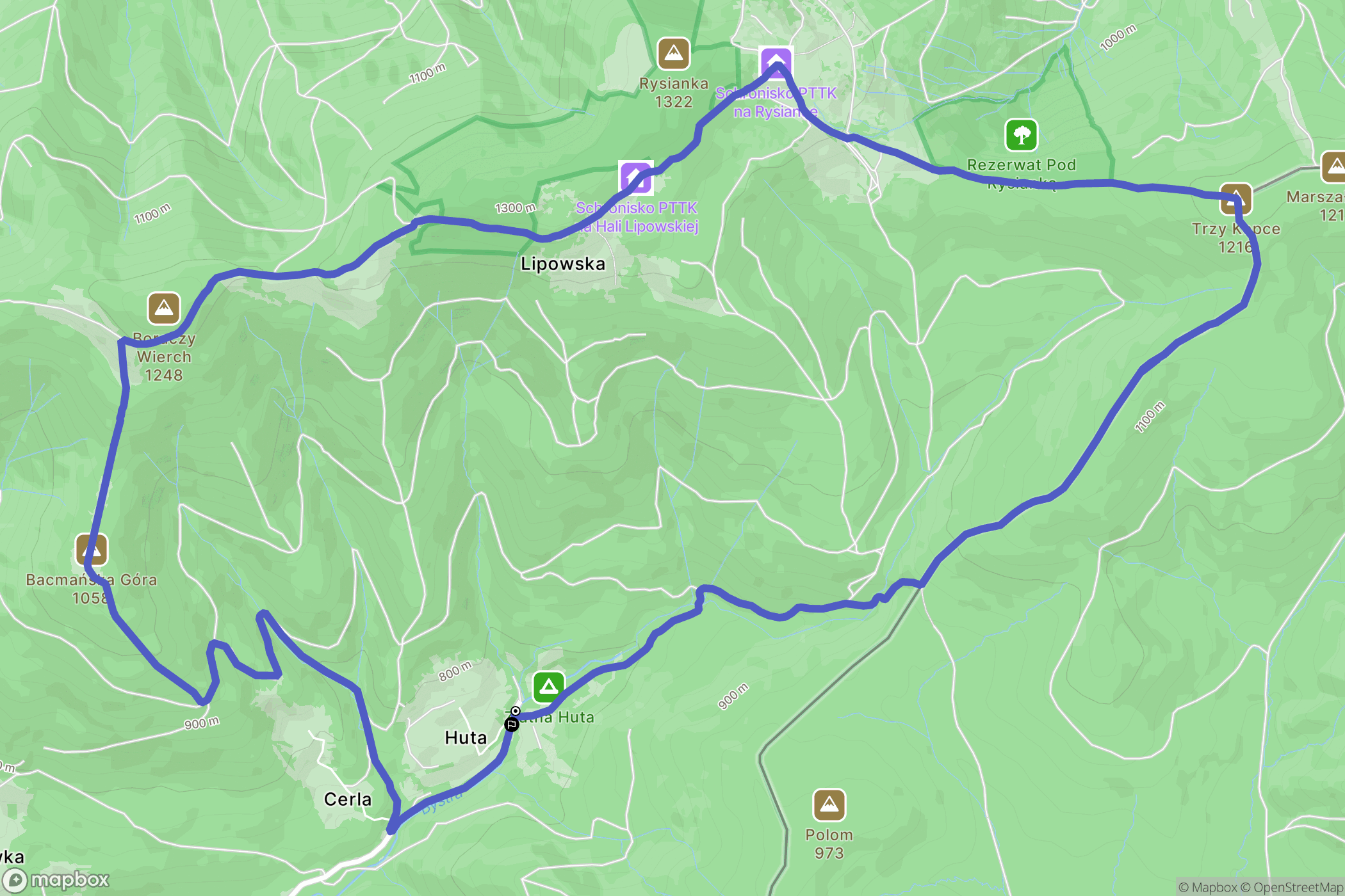 Złatna: mapa trasy - Poland