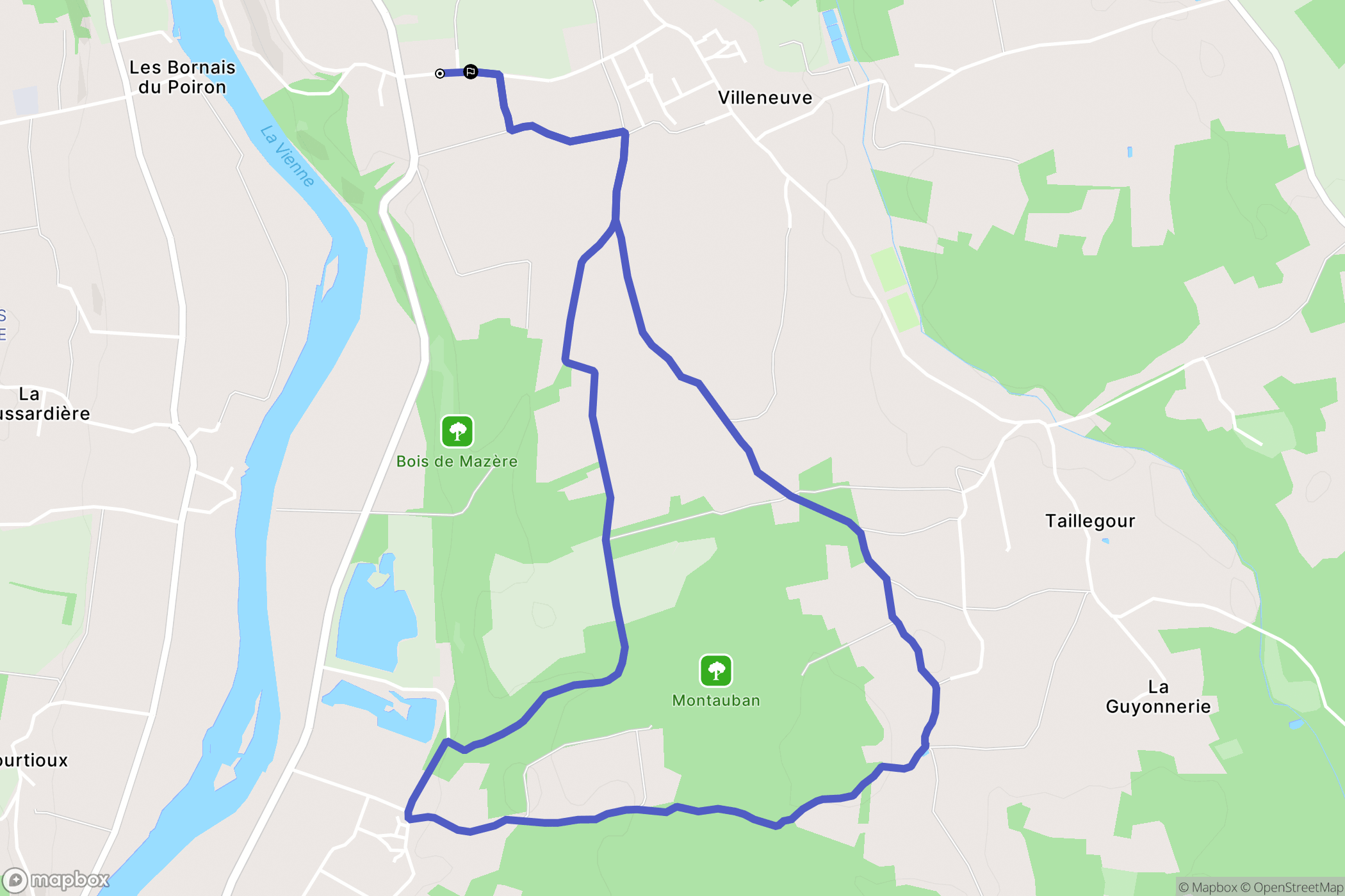 Chauvigny : carte du parcours de randonnée - France