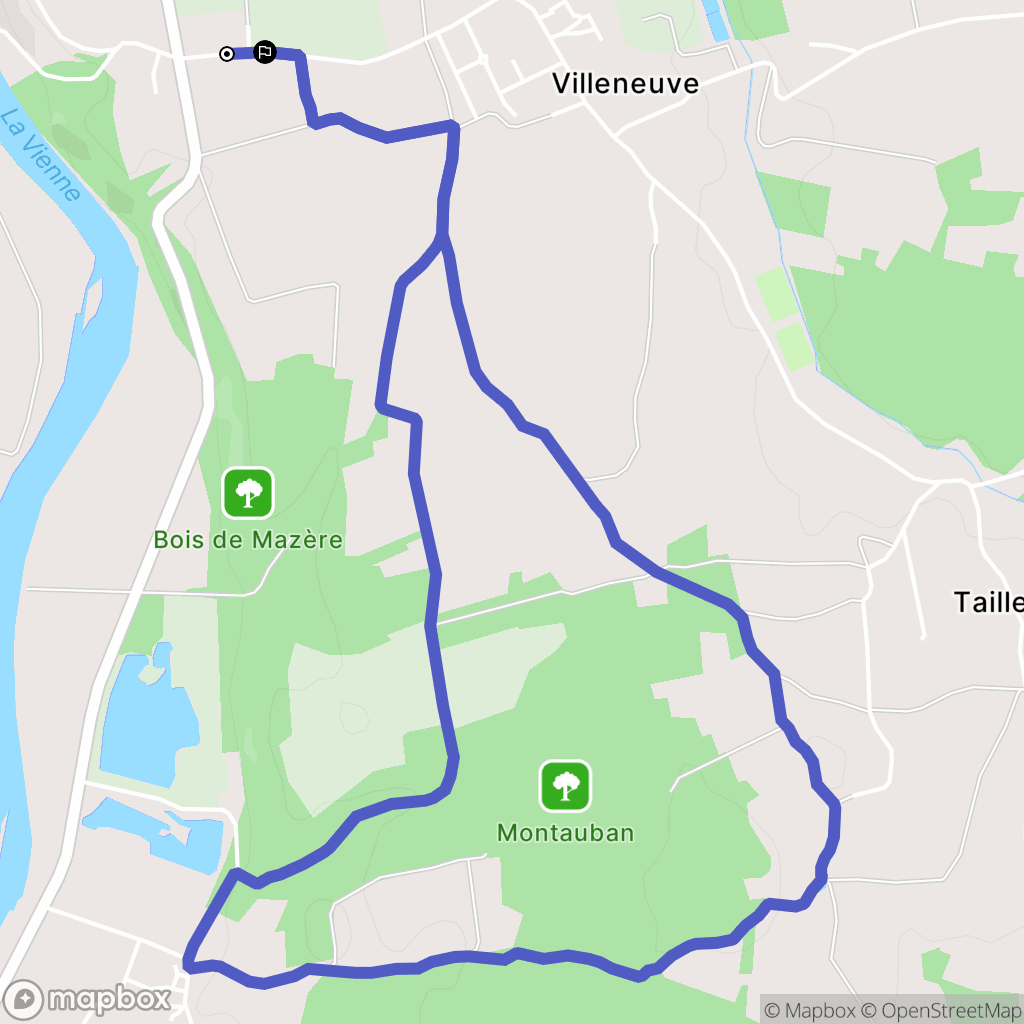 Chauvigny : carte du parcours de randonnée - France