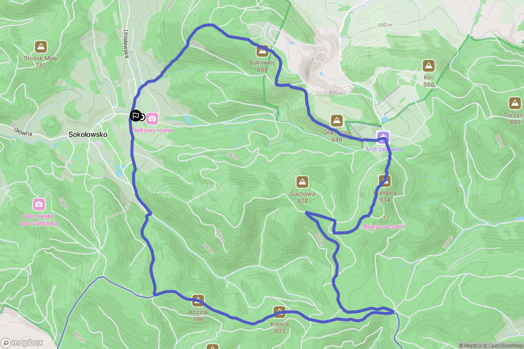 Sokołowsko: mapa trasy - Poland
