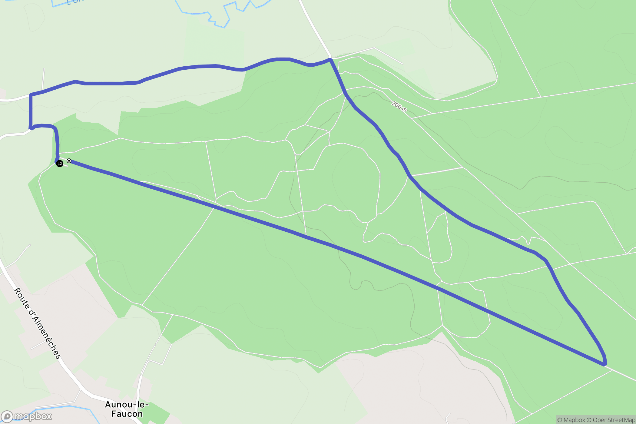 Gouffern en Auge : carte du parcours de randonnée - France