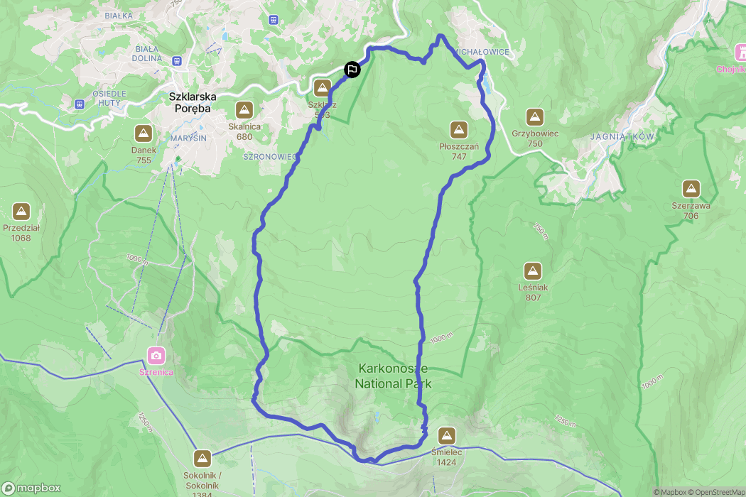 Szklarska Poręba: mapa trasy - Poland