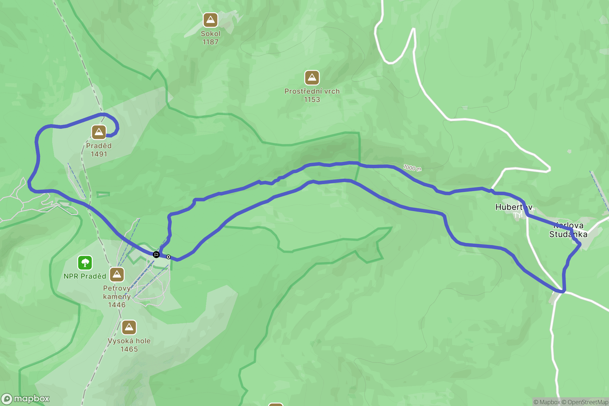 Malá Morávka: mapa trasy - Czechia