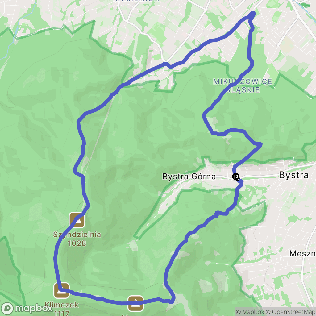 Bystra: mapa trasy - Poland