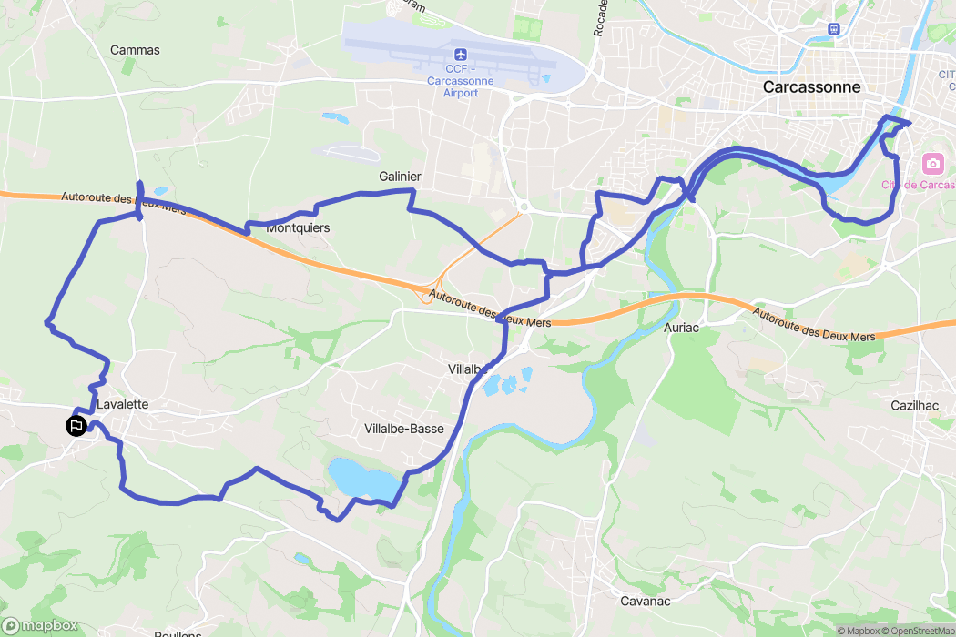 Lavalette : carte du parcours de randonnée - France