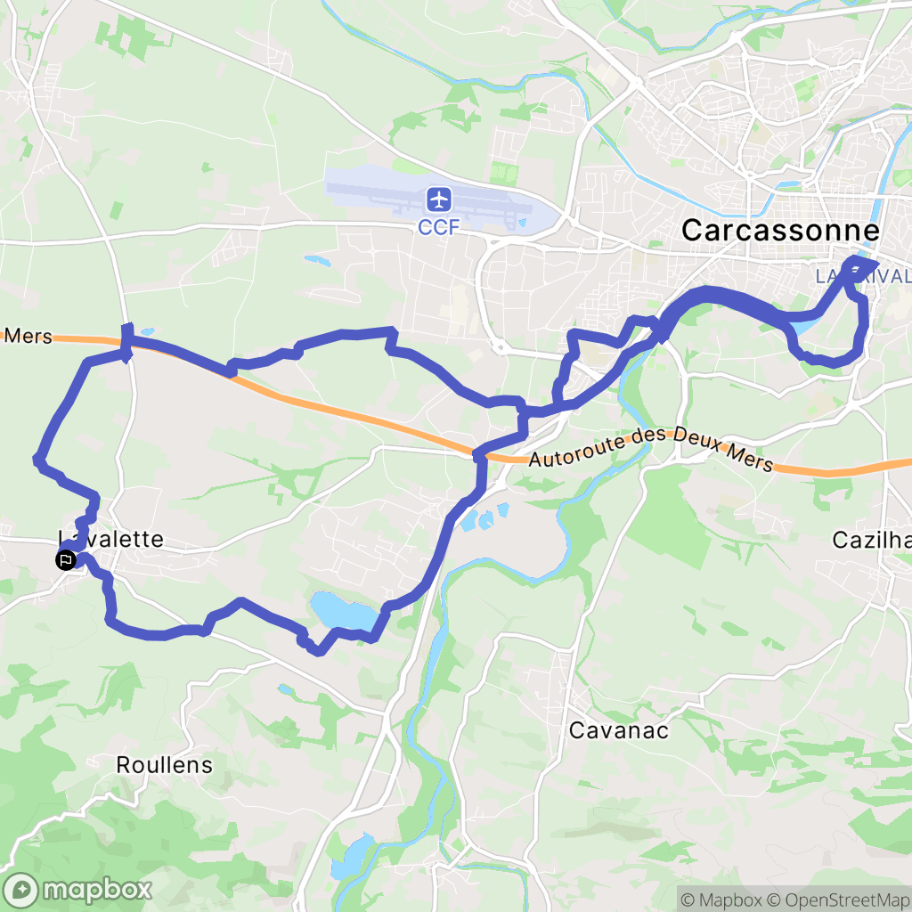 Lavalette : carte du parcours de randonnée - France