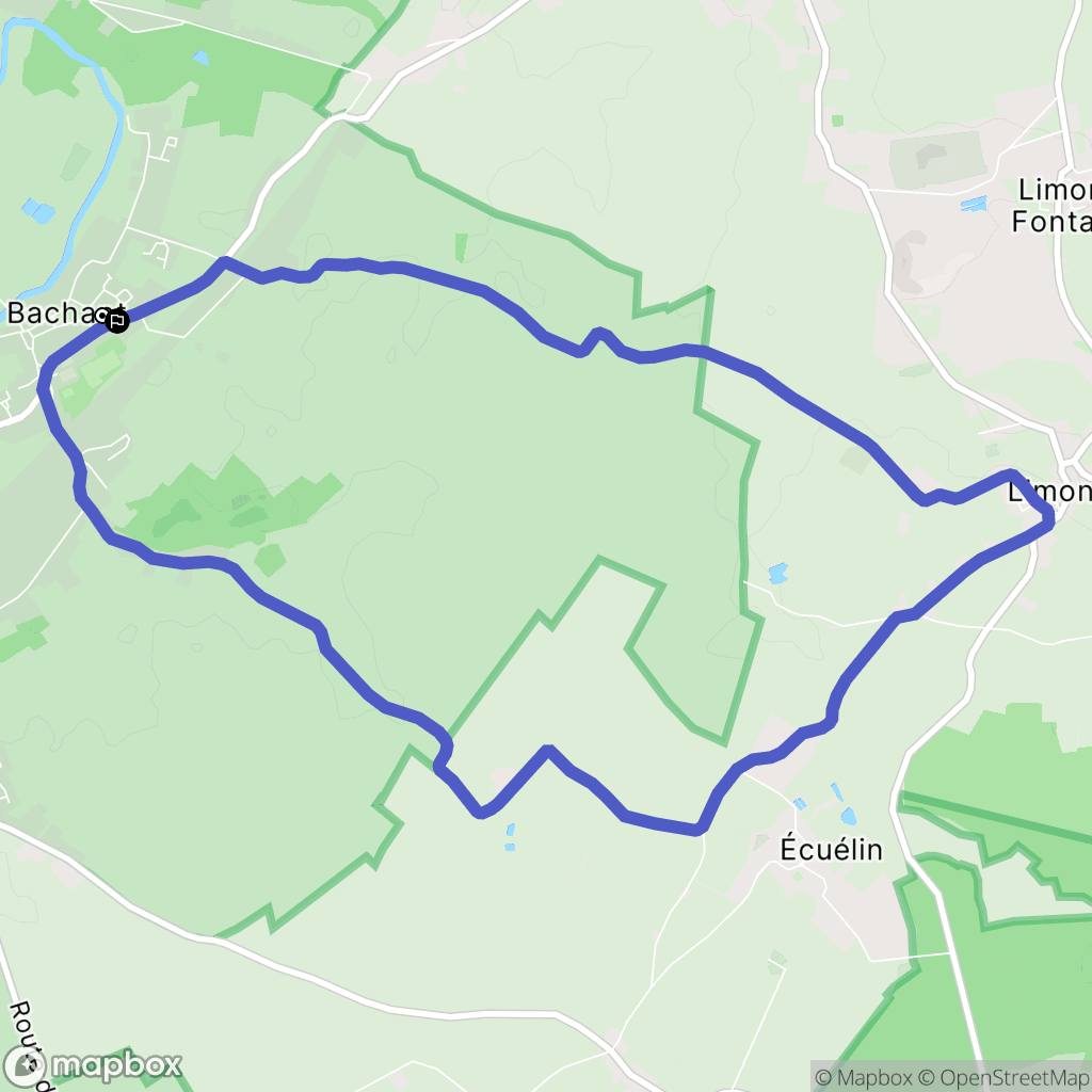 Bachant : carte du parcours de randonnée - France