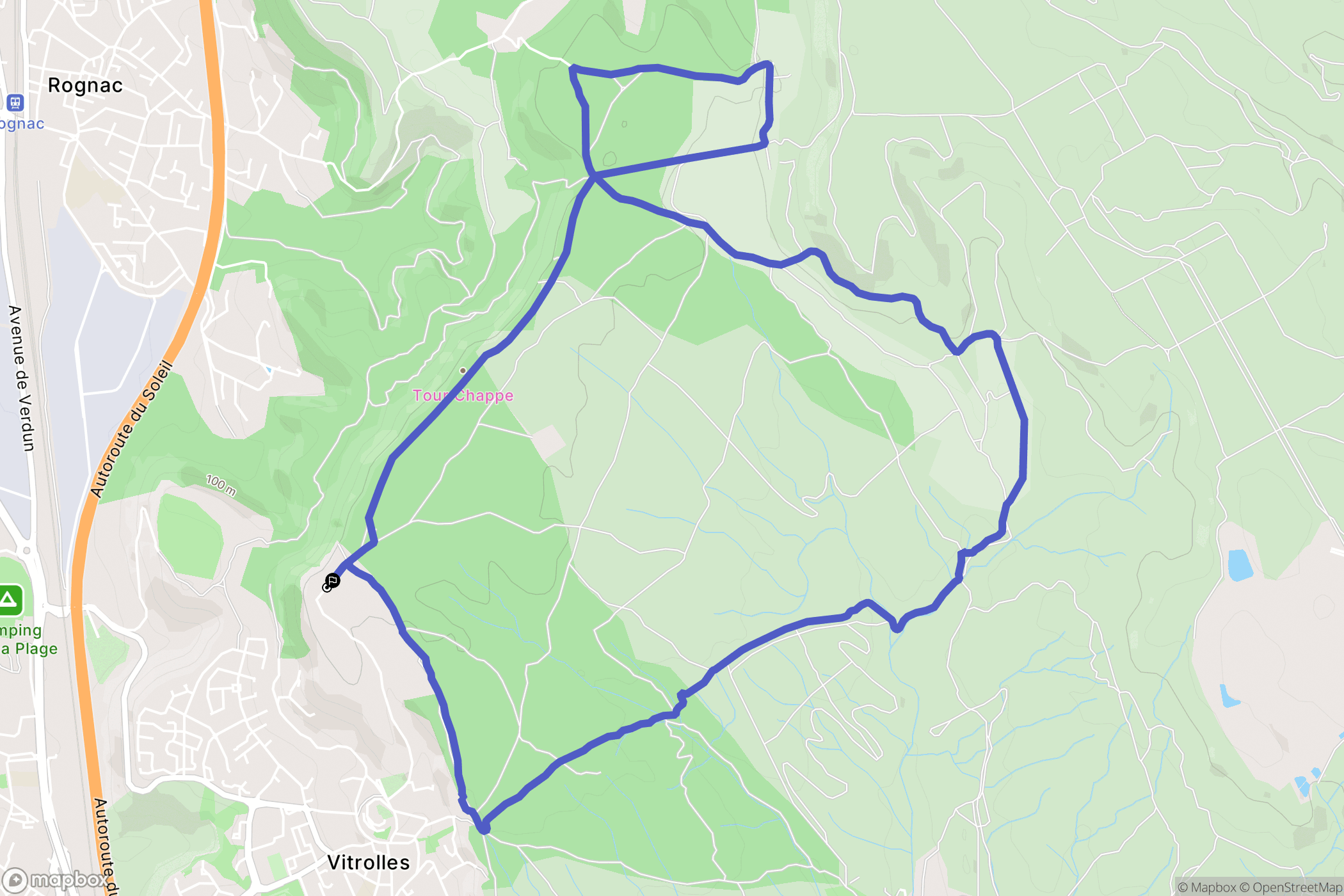 Vitrolles : carte du parcours de randonnée - France
