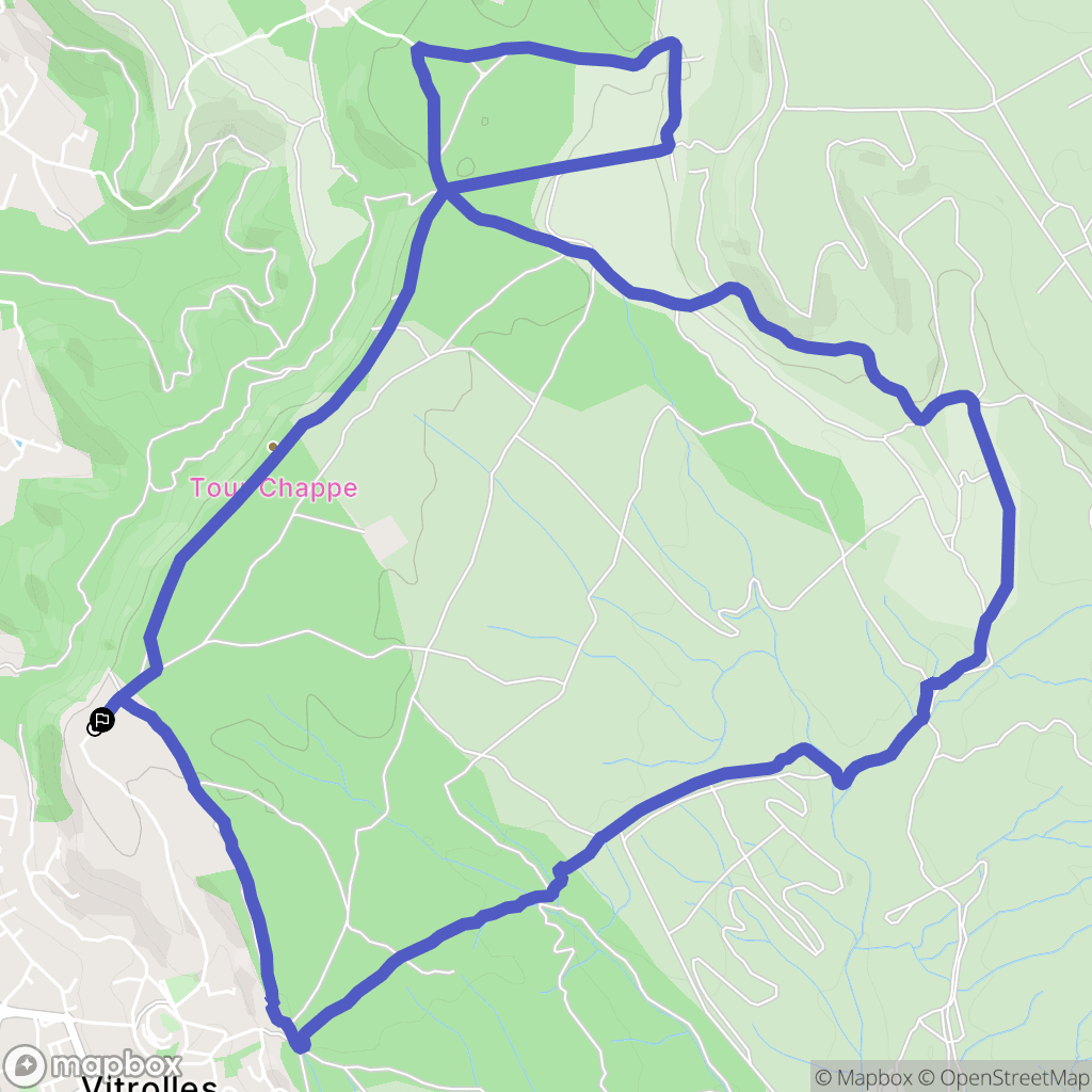 Vitrolles : carte du parcours de randonnée - France