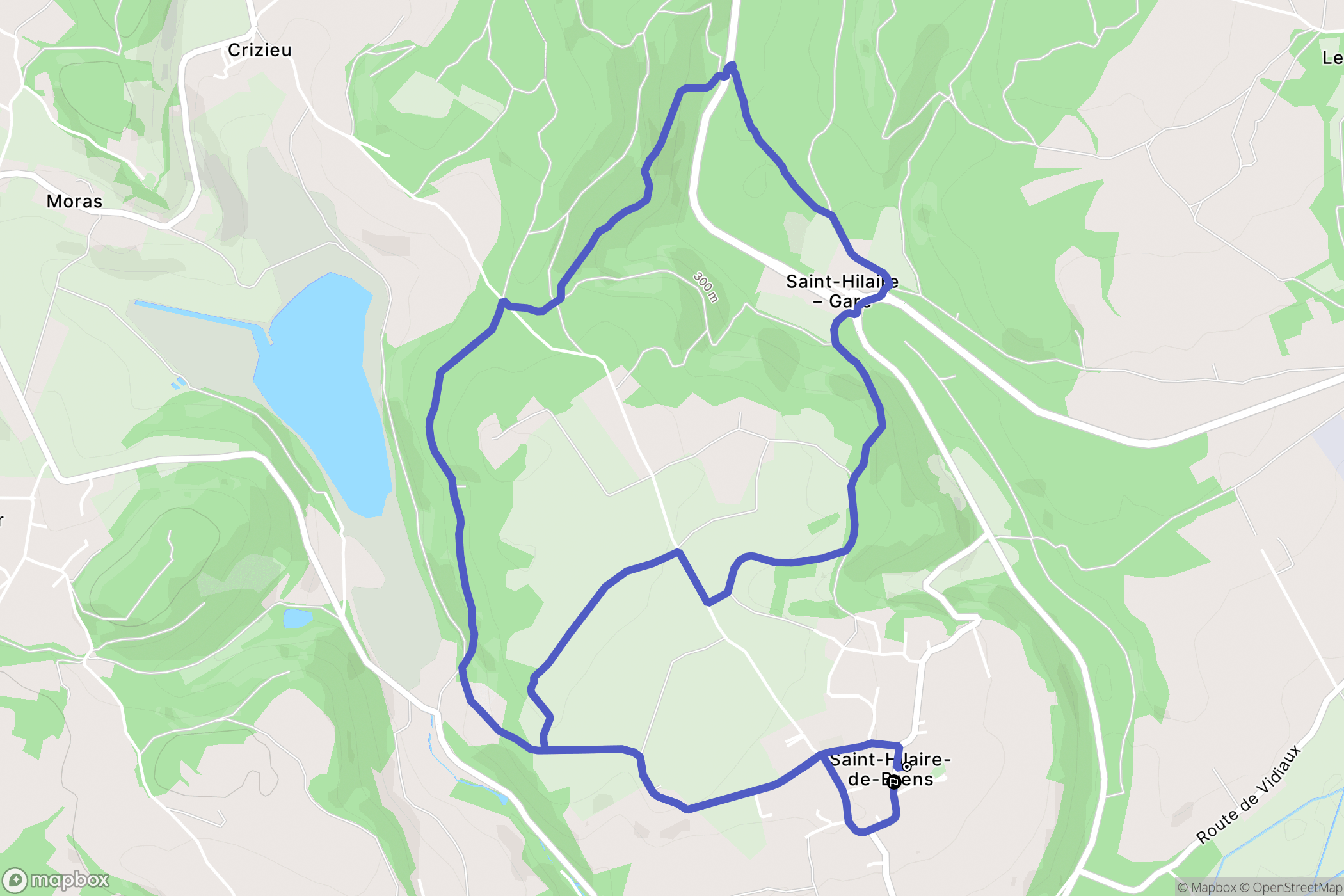 Saint-Hilaire-de-Brens : carte du parcours de randonnée - France