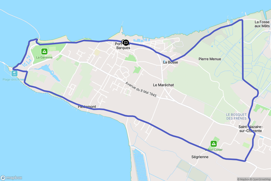 Port-des-Barques : carte du parcours de randonnée - France