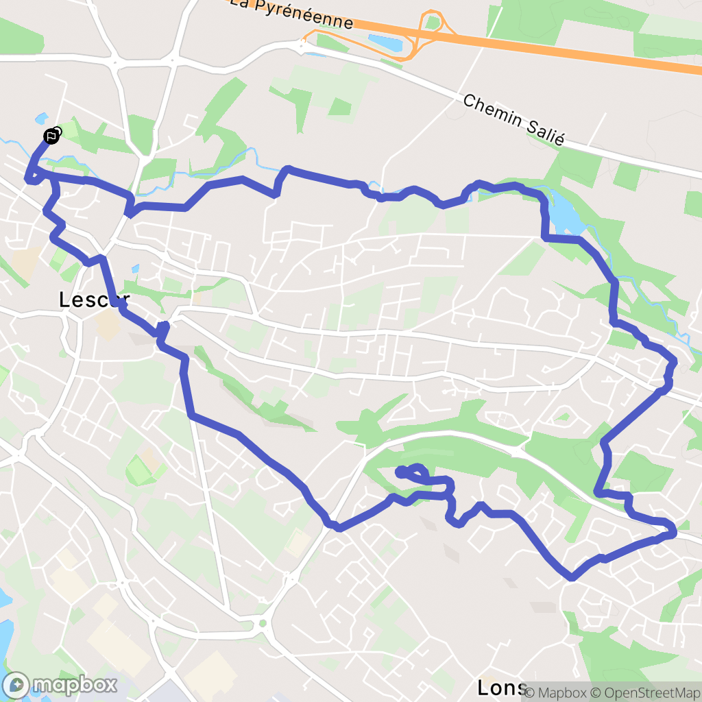 Lescar : carte du parcours de randonnée - France