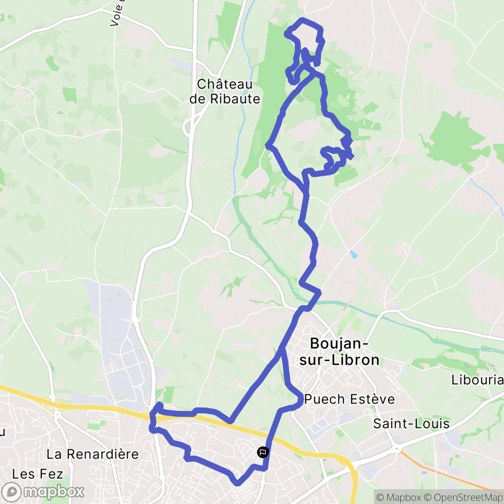 Béziers : carte du parcours de randonnée - France