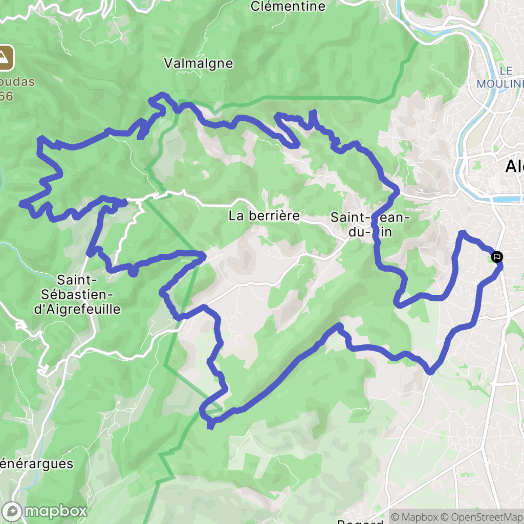 Alès : carte du parcours de randonnée - France