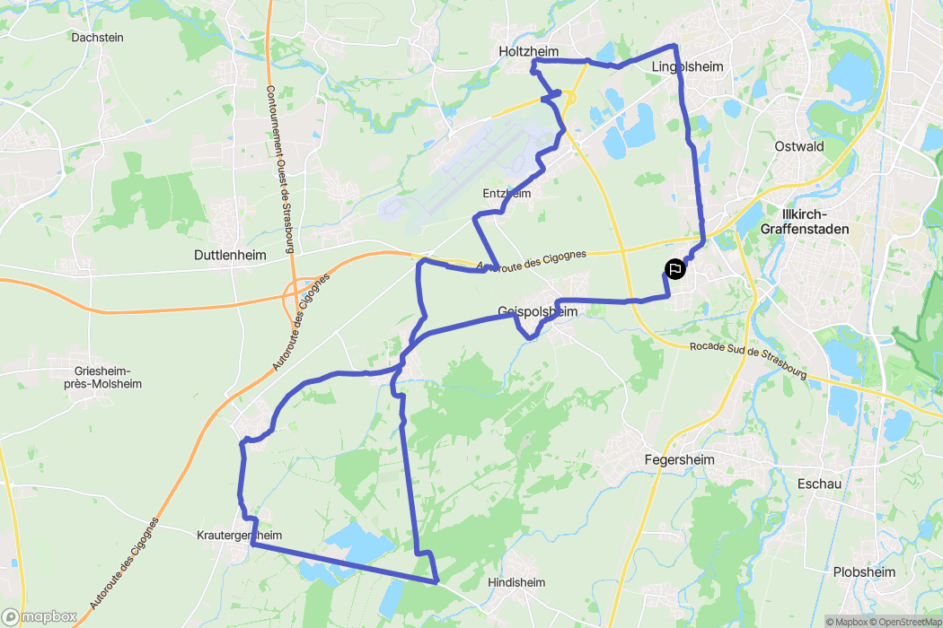 Geispolsheim : carte du parcours de randonnée - France