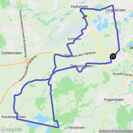 Geispolsheim : carte du parcours de randonnée - France