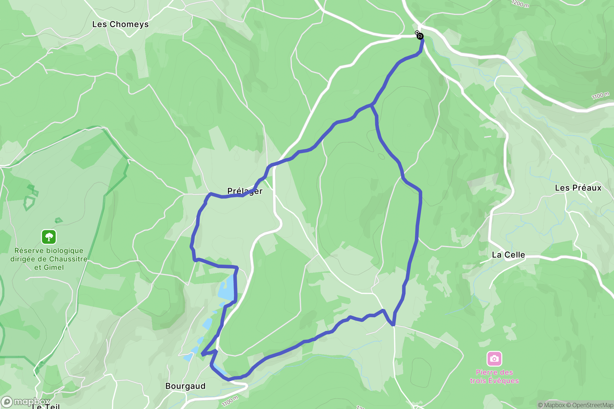 La Versanne : carte du parcours de randonnée - France