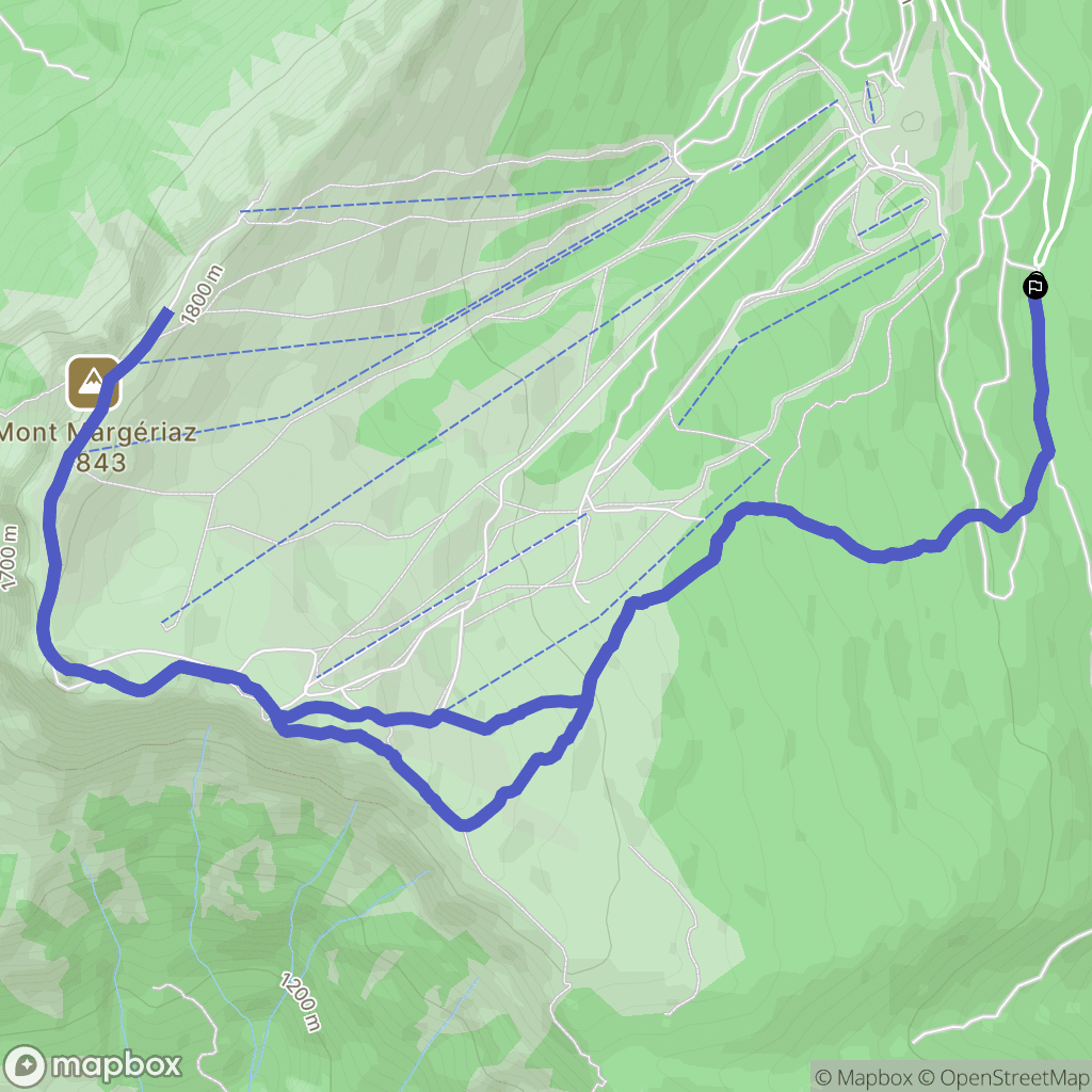 Aillon-le-Jeune : carte du parcours de randonnée - France