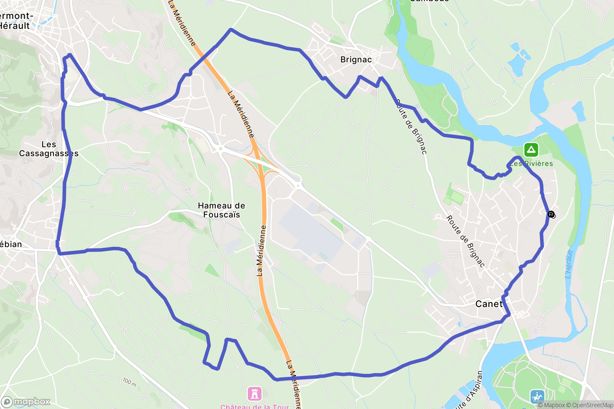 Canet : carte du parcours de randonnée - France