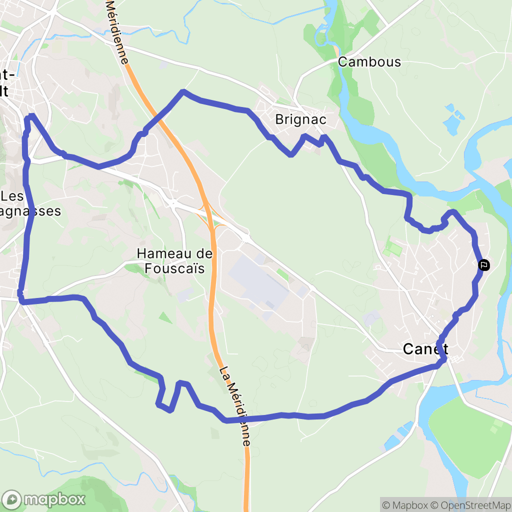 Canet : carte du parcours de randonnée - France