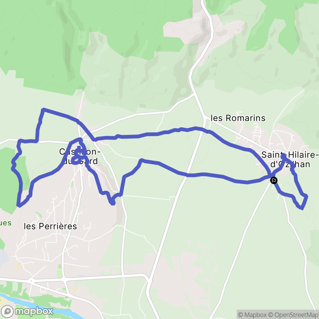Saint-Hilaire-d'Ozilhan : carte du parcours de randonnée - France