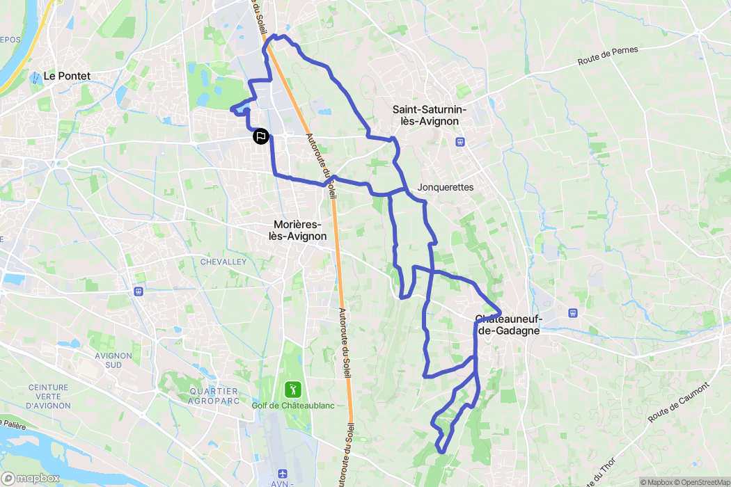 Vedène : carte du parcours de randonnée - France