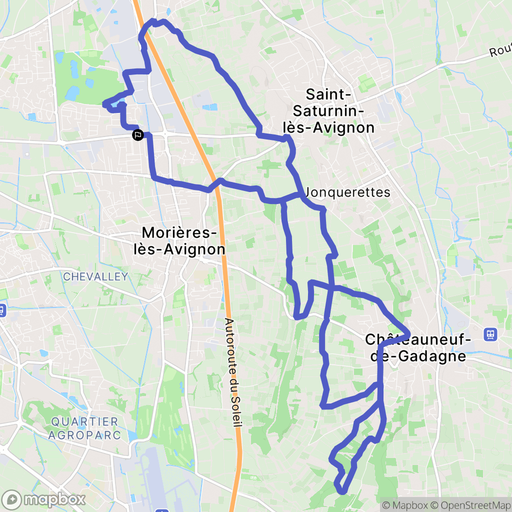 Vedène : carte du parcours de randonnée - France
