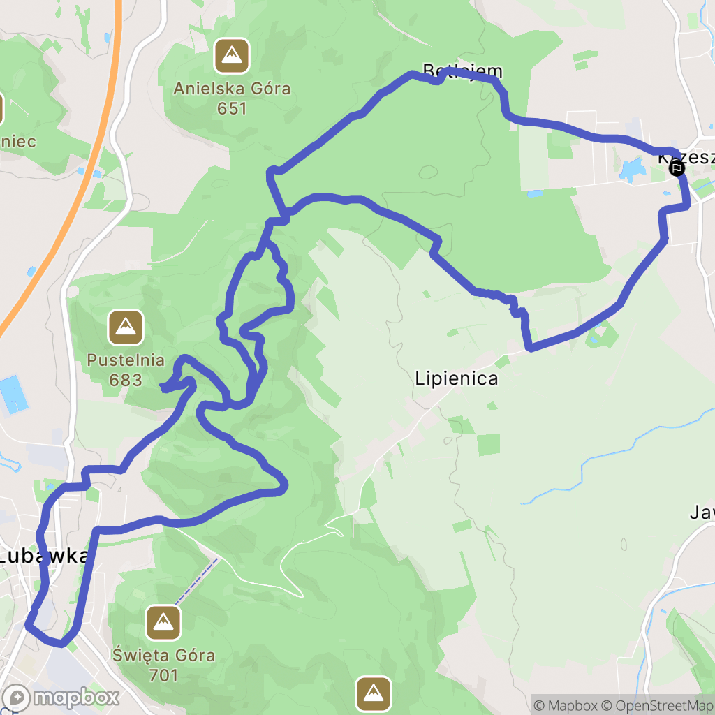 Krzeszów: mapa trasy - Poland