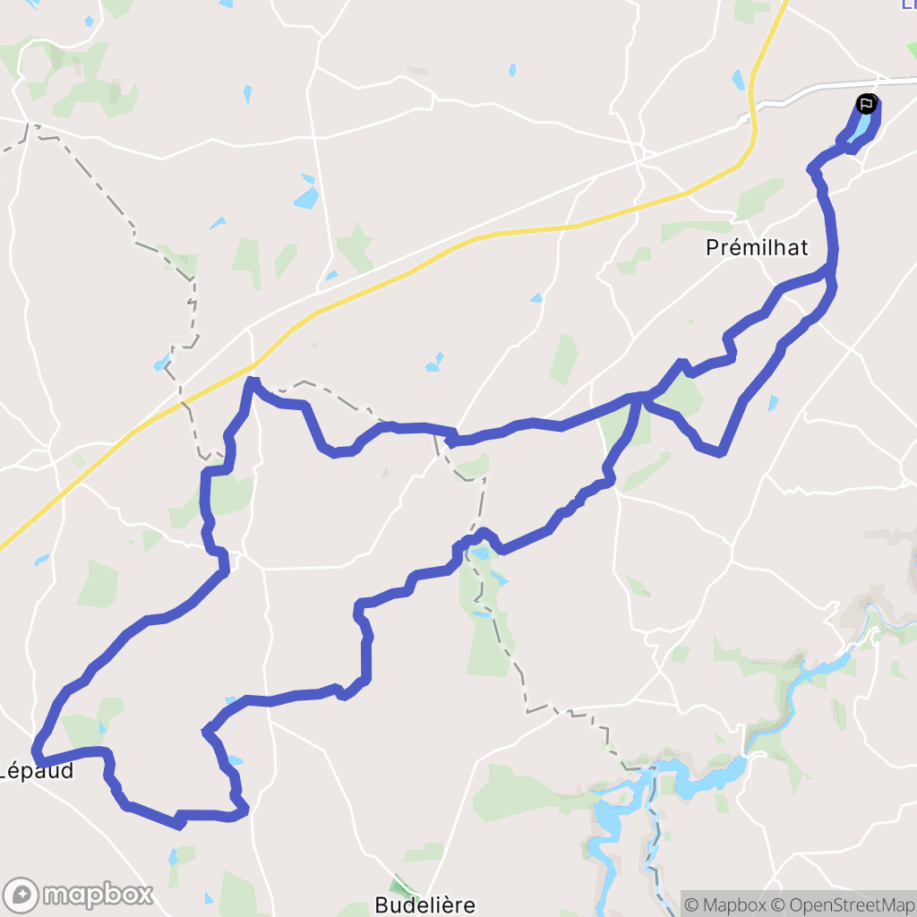 Prémilhat : carte du parcours de randonnée - France