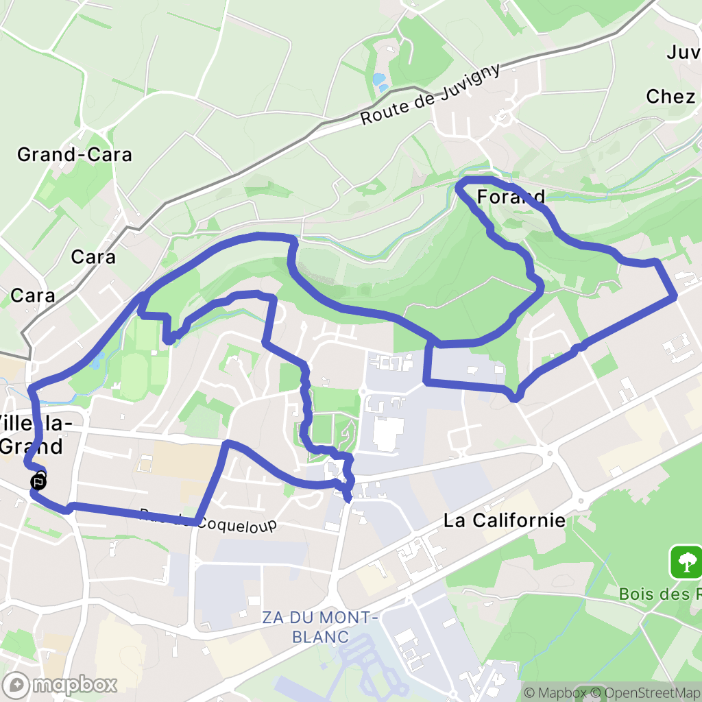 Ville-la-Grand : carte du parcours de randonnée - France