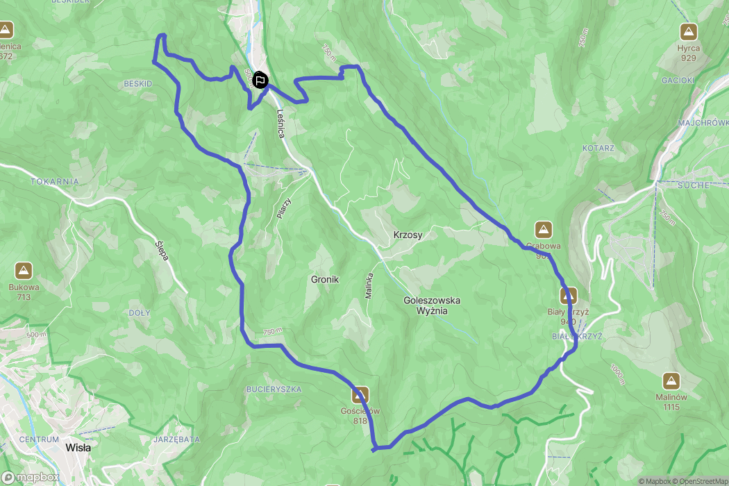 Brenna: mapa trasy - Poland