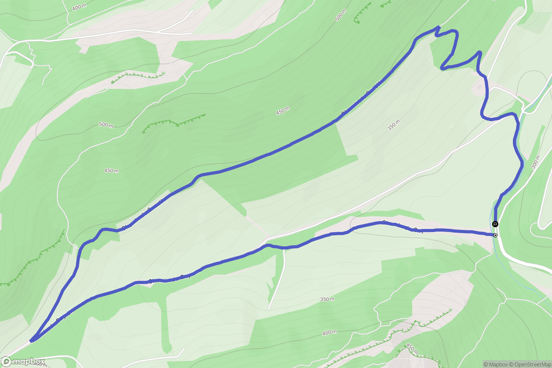 Suzette : carte du parcours de randonnée - France