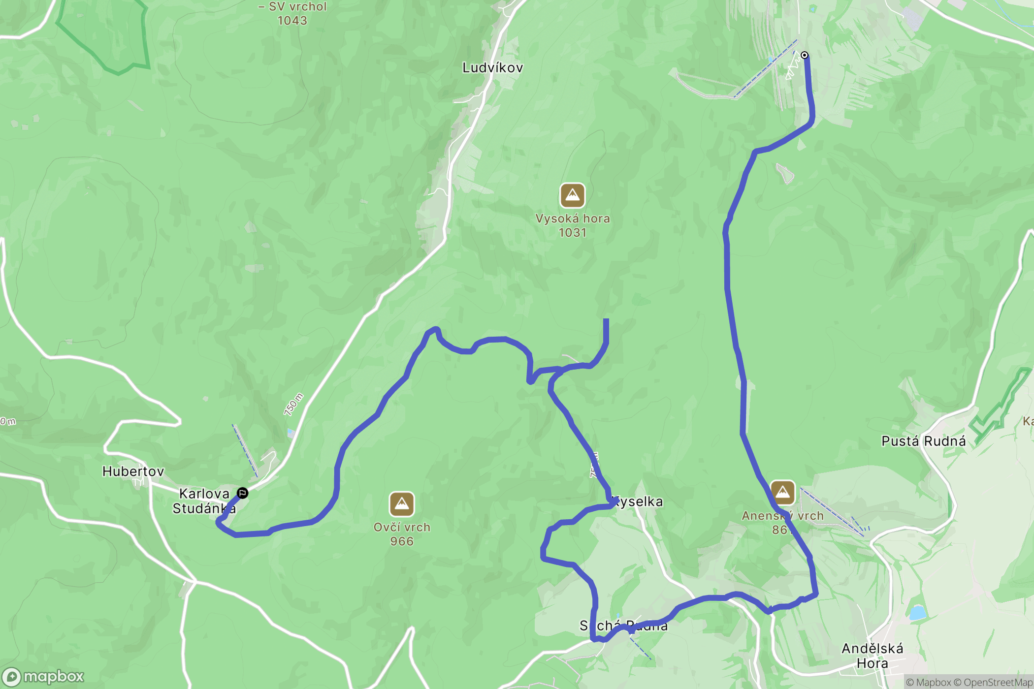 Vrbno pod Pradědem: mapa trasy - Czechia