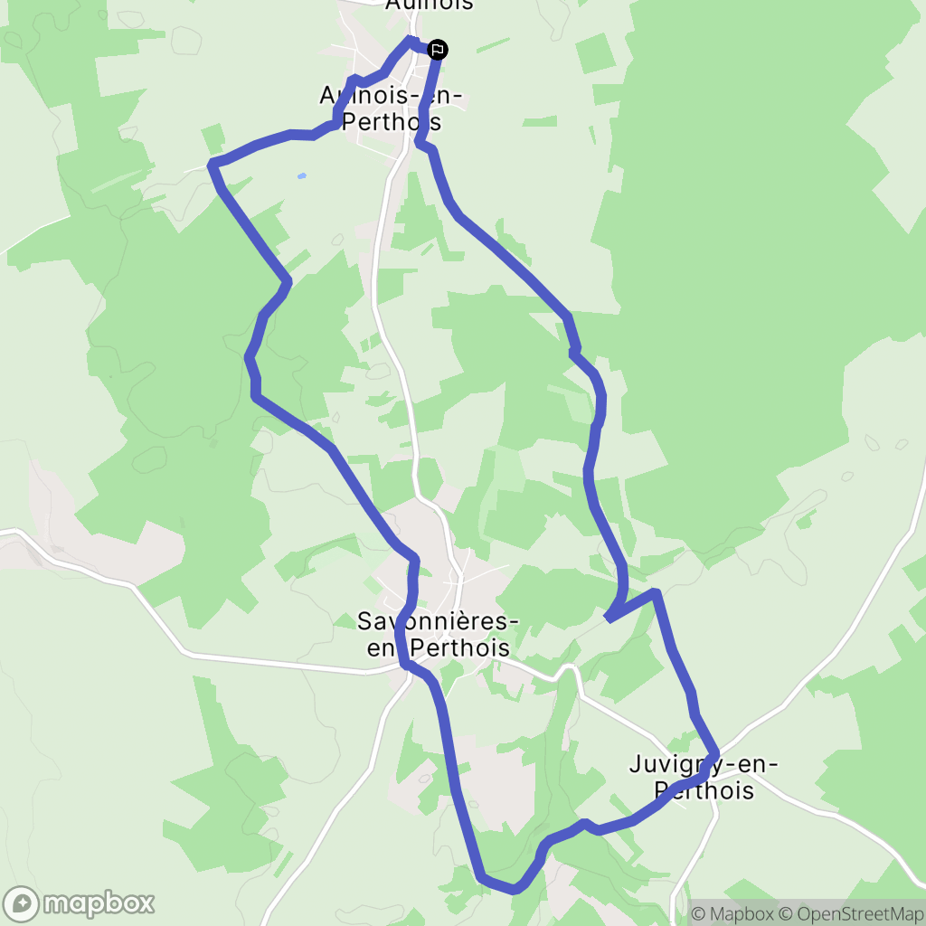 Aulnois-en-Perthois : carte du parcours de randonnée - France
