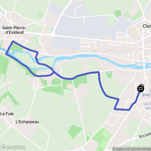 Civray : carte du parcours de randonnée - France