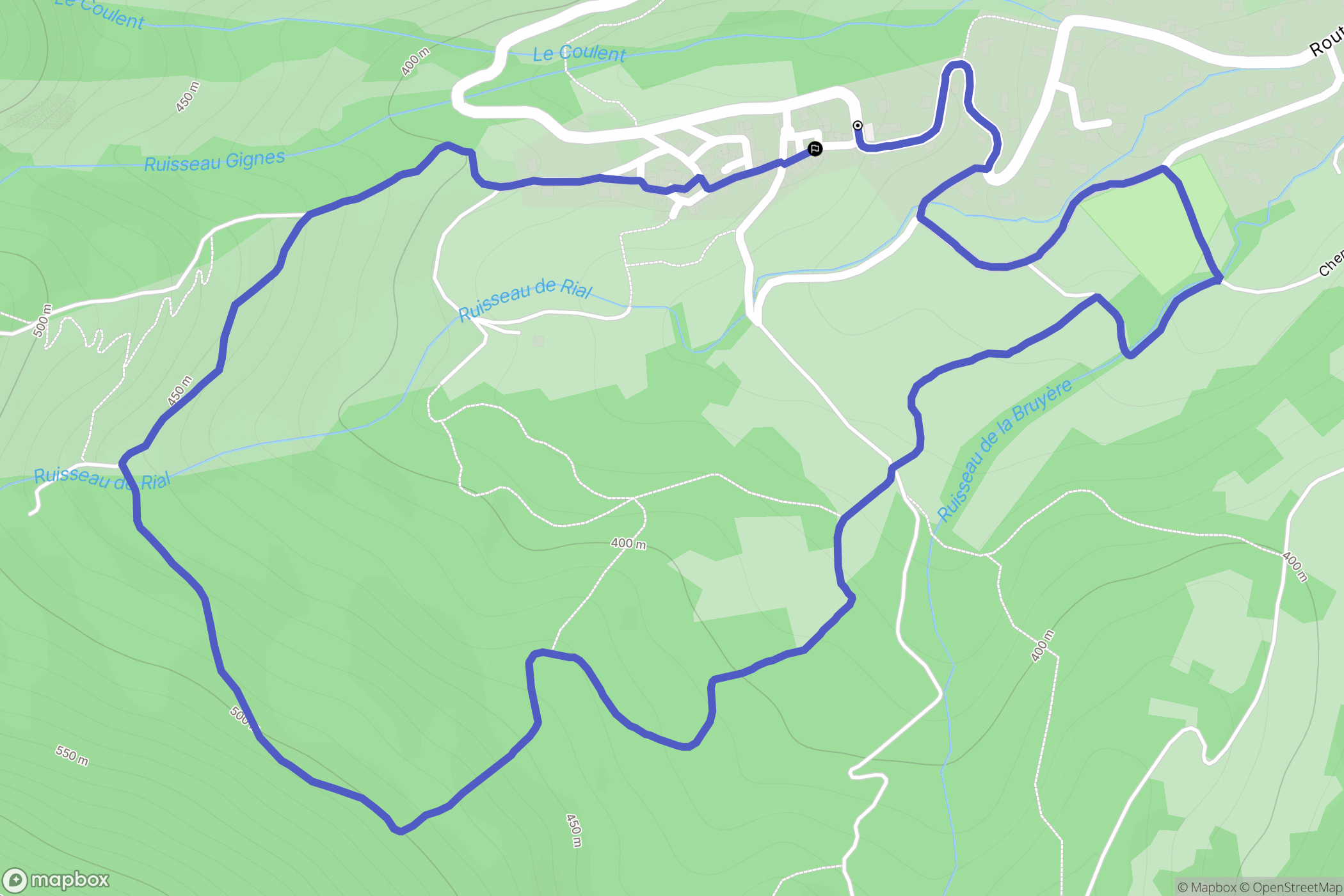 Ginoles : carte du parcours de randonnée - France